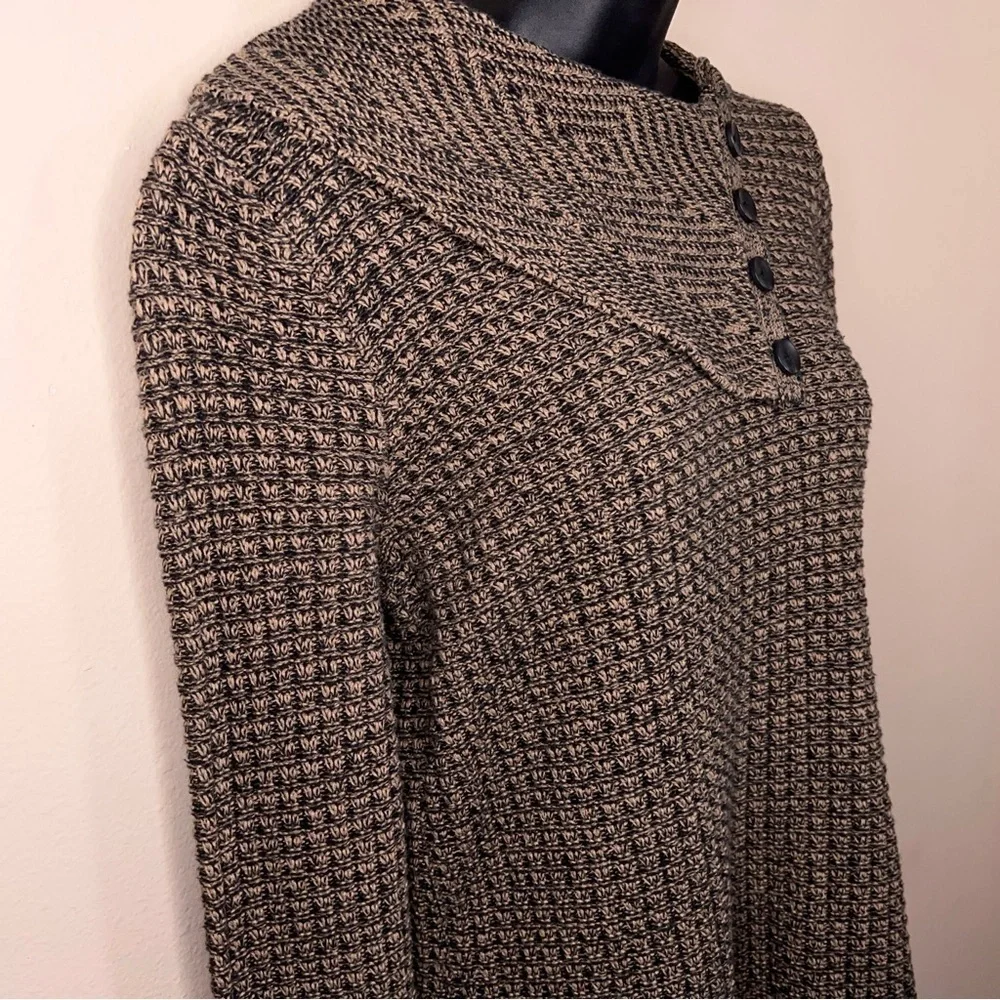 Small Eight Eight Eight Brown Cowl Neck Long Sleeve Sweater Cotton Knit